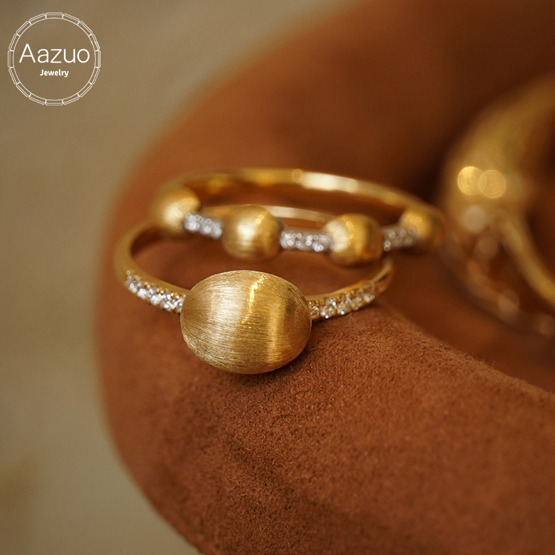 Vintage Fashion Rings - Aazuo Fashion Vintage Jewelry Real 18K