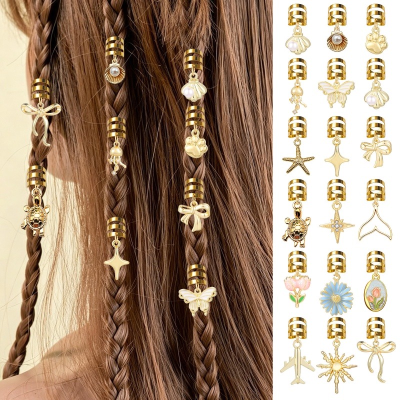 Vintage Fashion Rings - Stars Shell Pearl Shaped Alloy Hair