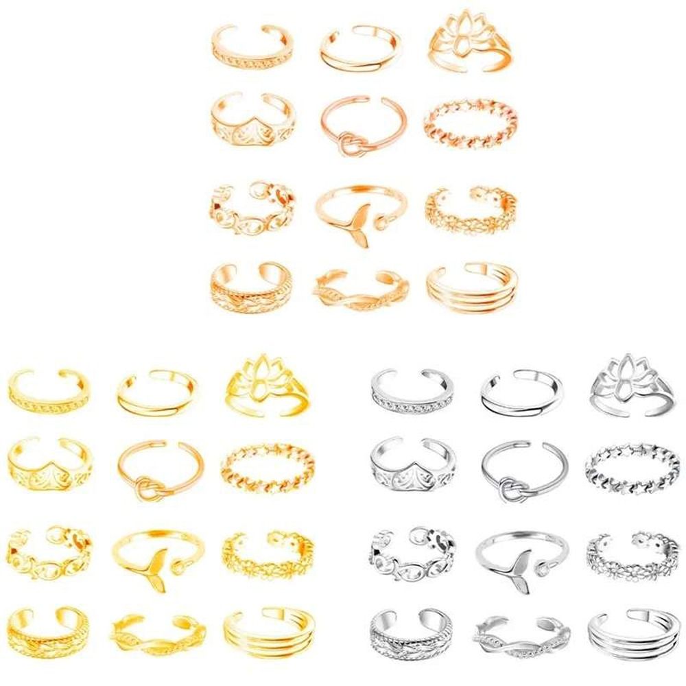 Vintage Fashion Rings - Alloy Beach Foot Accessories Lotus Flower