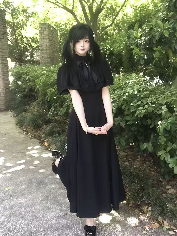 Vintage Fashion Retro Outfit - Gothic Harajuku Slim Lace Retro Dress