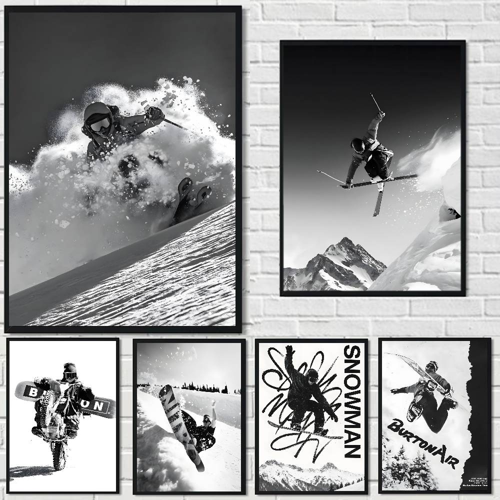 Vintage Vogue Fashion Poster - Black White Vintage Ski Photo Art