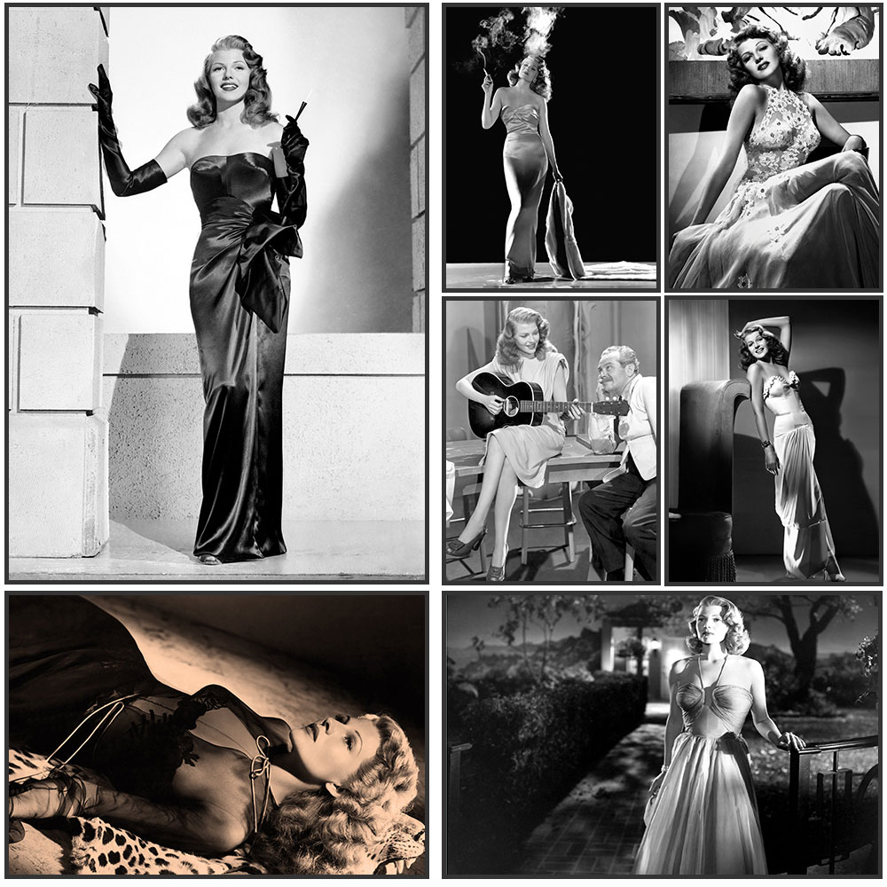 Vintage Vogue Fashion Poster - Rita Hayworth Poster,Black and White,Rita Hayworth