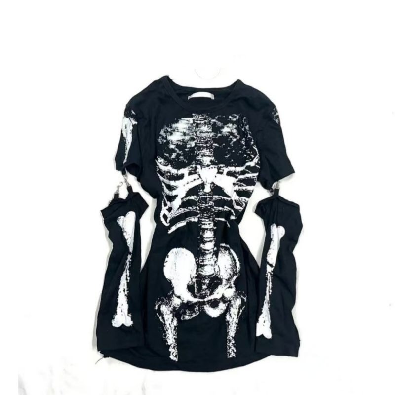 Gothic Skeleton Graphic T-Shir - Vintage Fashion Subculture recension och pris