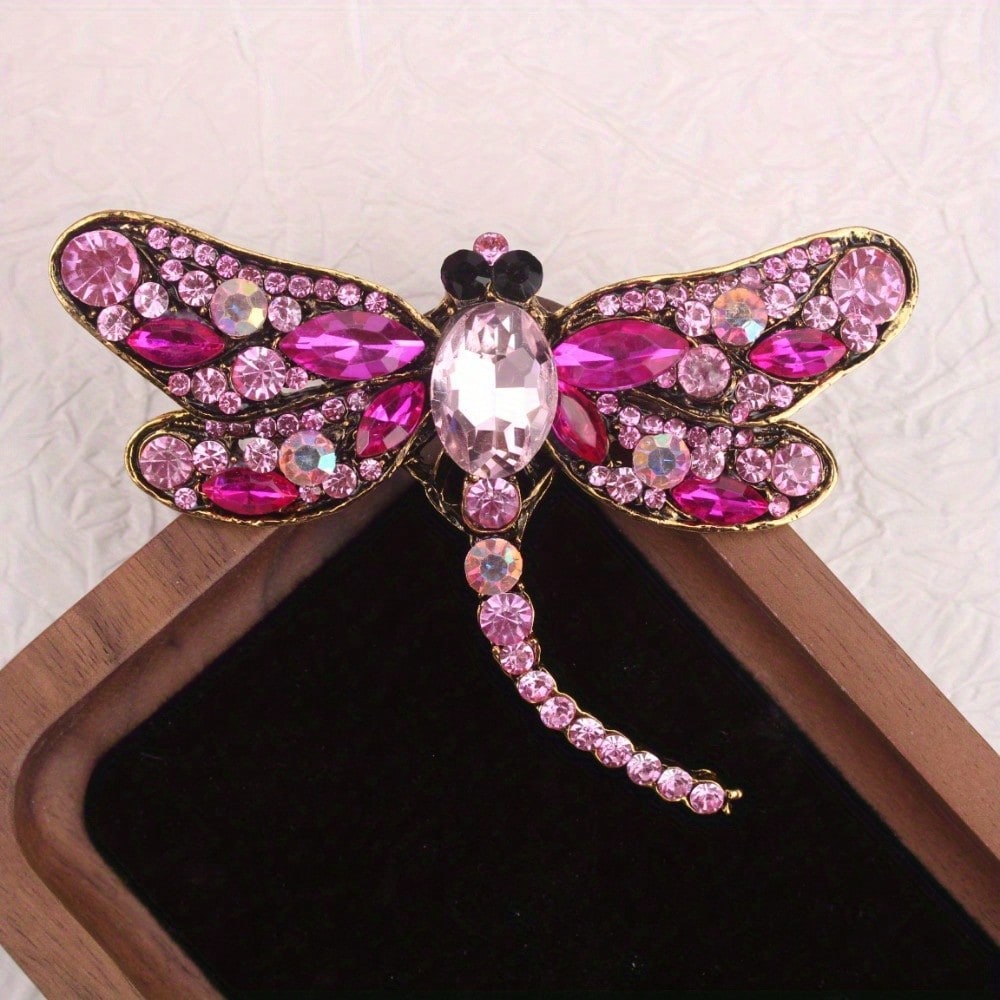 Vintage Gold-Tone Pink Rhinest - Vintage Fashion Retro Outfit recension och pris