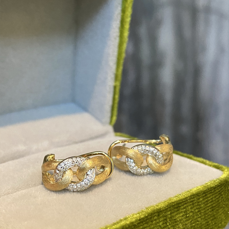 Aazuo 18K Yellow Gold Real Dia - Vintage Fashion Rings recension och pris