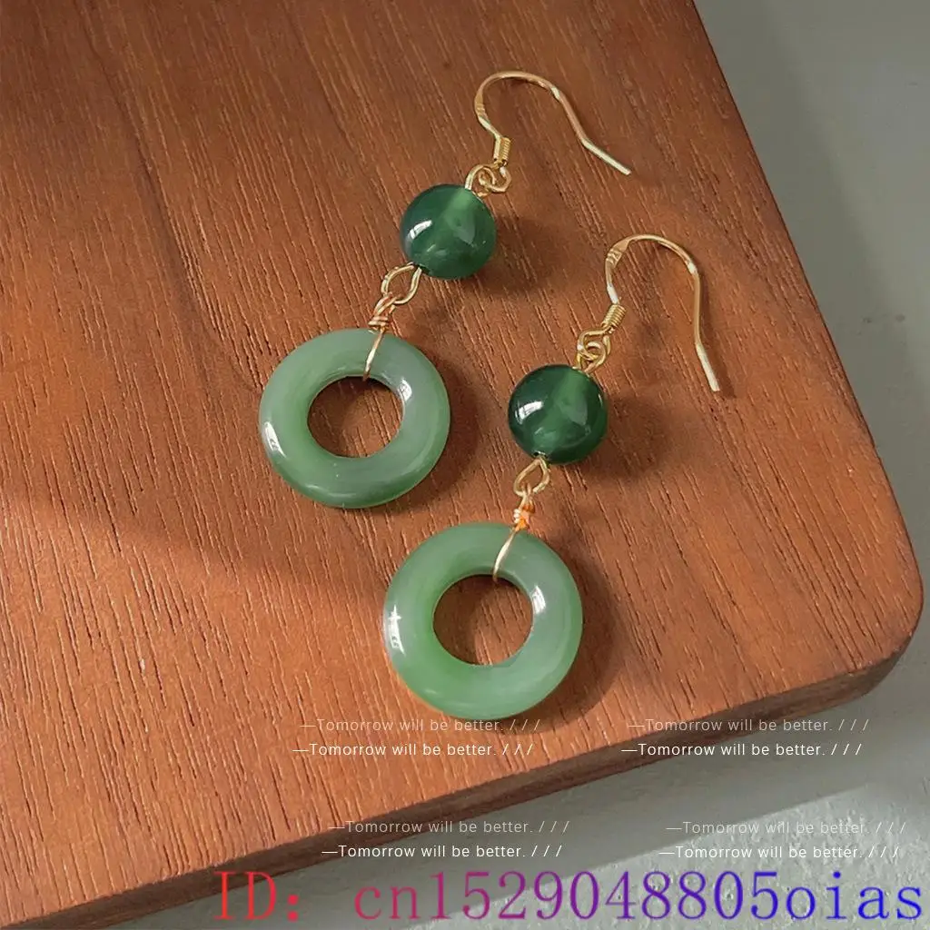 Green Real Jade Ring Earrings  - Vintage Fashion Rings recension och pris