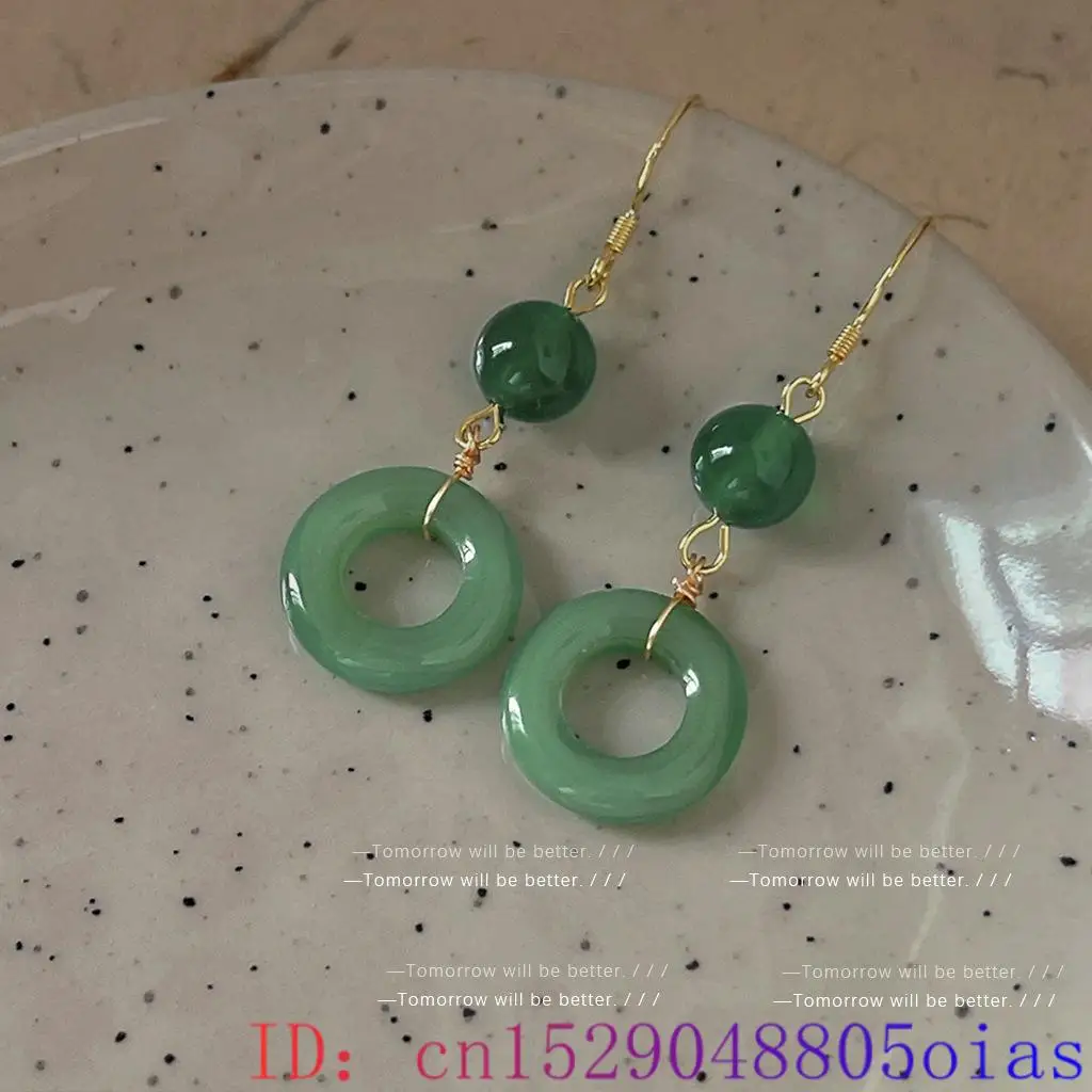 Green Real Jade Ring Earrings  - Vintage Fashion Rings recension och pris