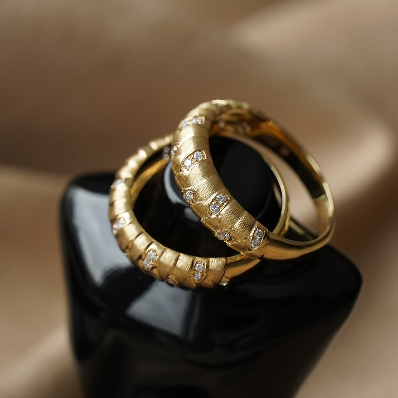 Aazuo Fine Jewelry Real 18K Ye - Vintage Fashion Rings recension och pris