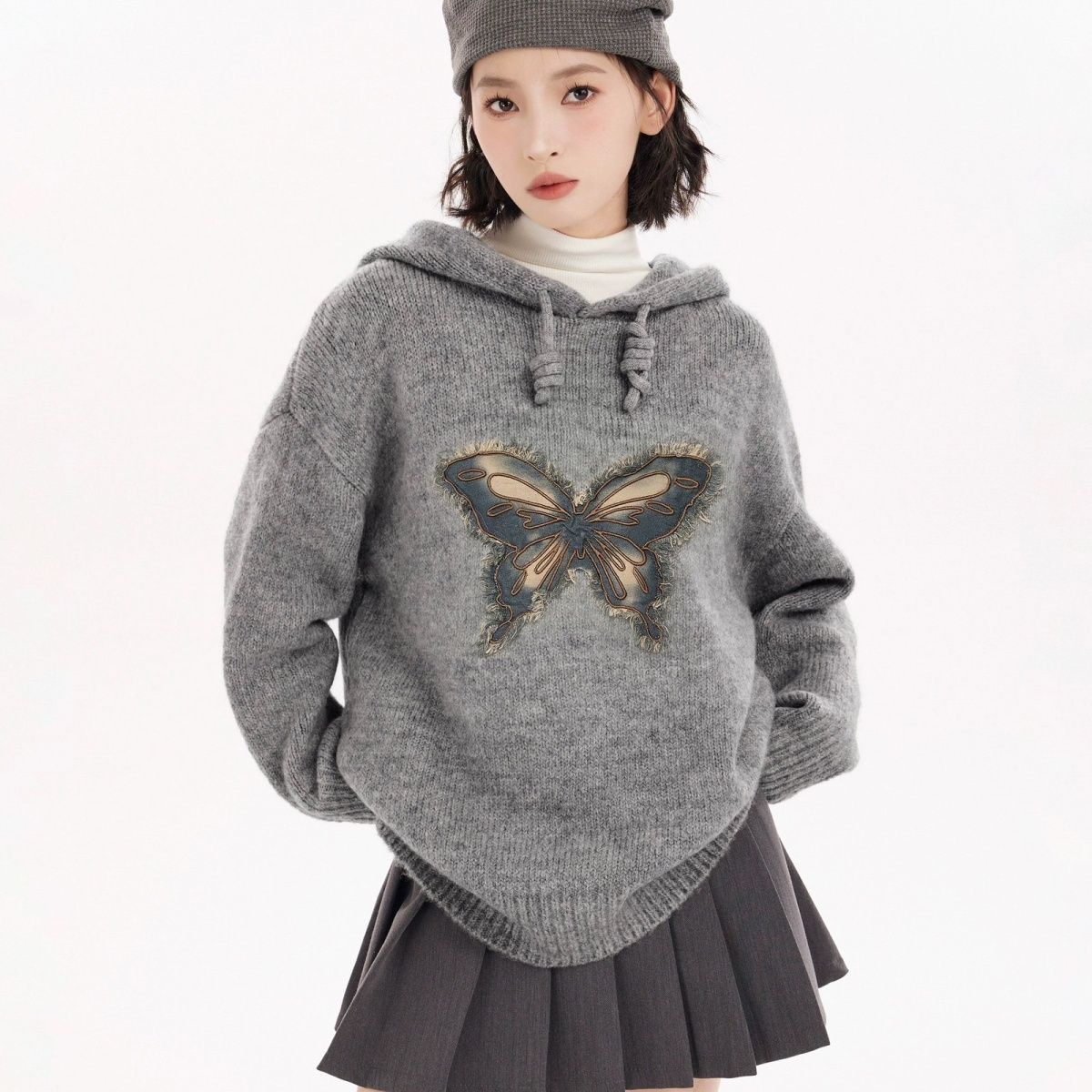 2000s Korean Fashion Loose Swe - Vintage Fashion Subculture recension och pris