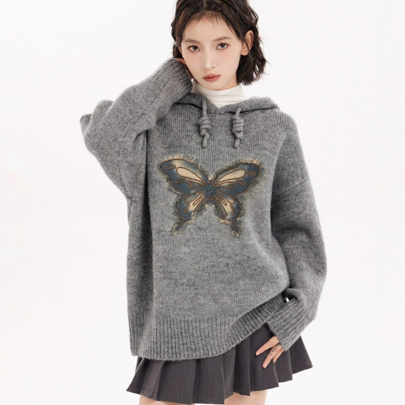 2000s Korean Fashion Loose Swe - Vintage Fashion Subculture recension och pris