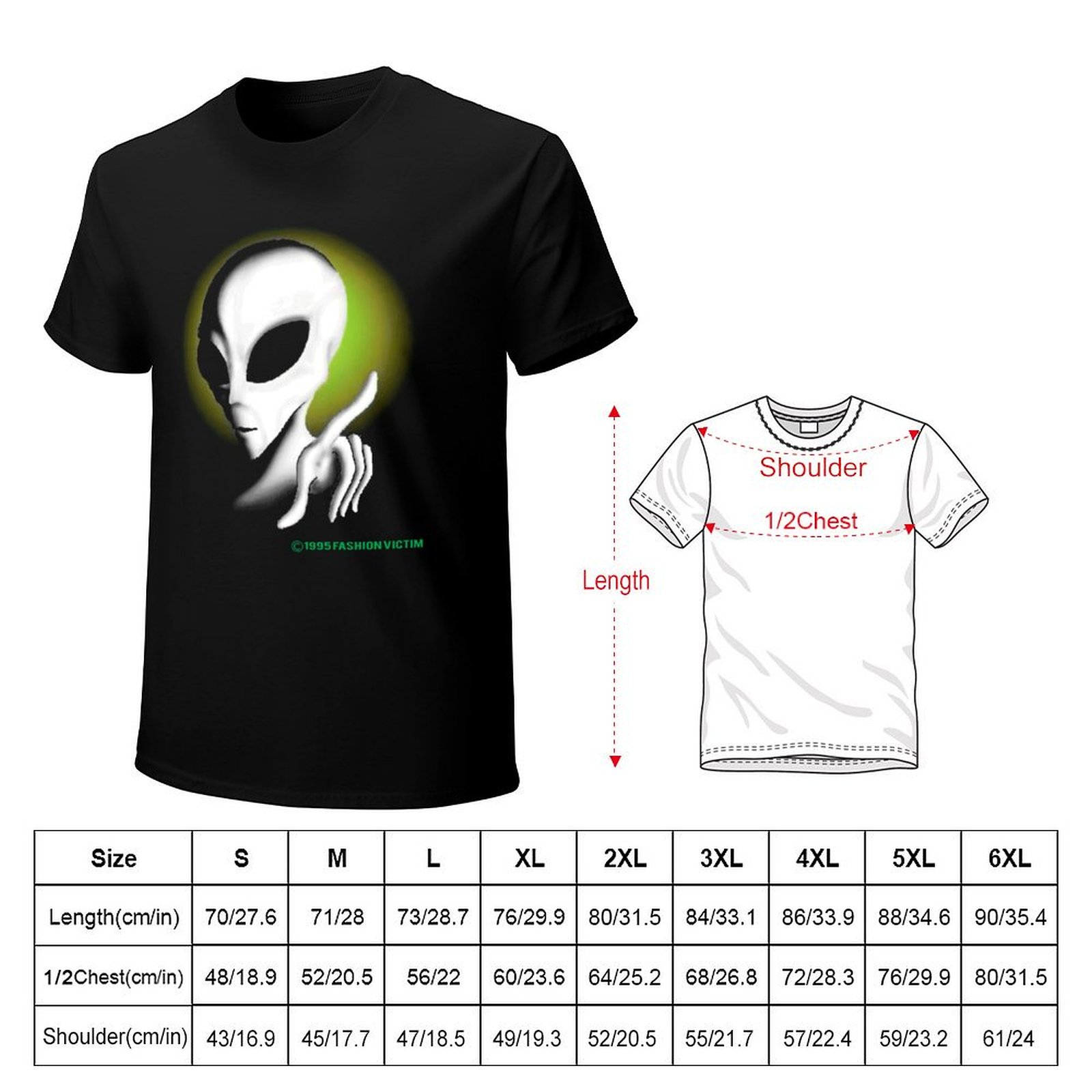 1995 ALIEN Vintage Glow In The - Vintage Fashion Victim Shirt recension och pris