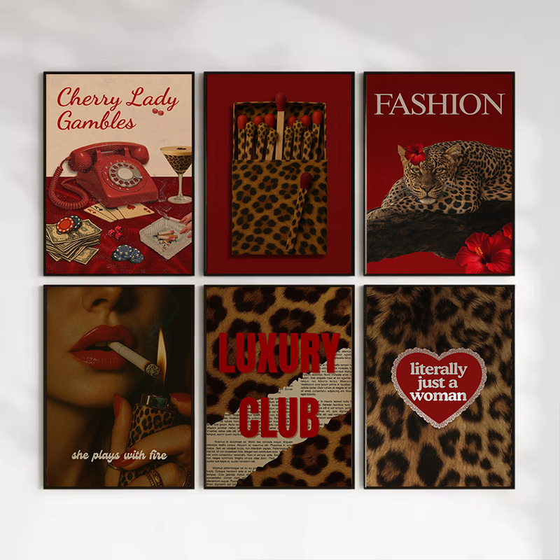 Fashion Leopard Matchbox Wall  - Vintage Vogue Fashion Poster recension och pris