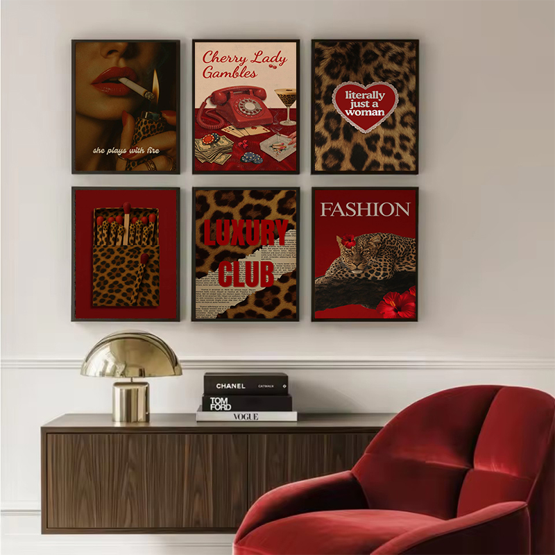 Fashion Leopard Matchbox Wall  - Vintage Vogue Fashion Poster recension och pris