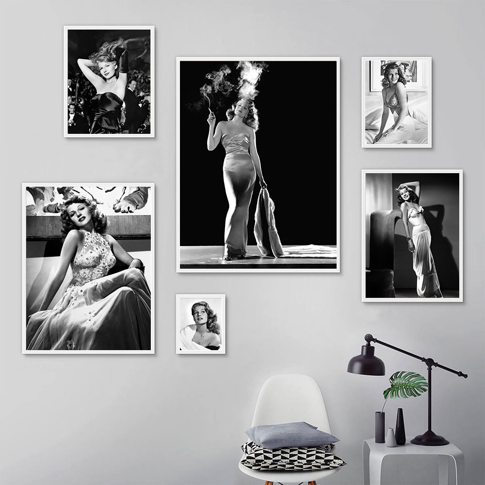 Rita Hayworth Poster,Black and - Vintage Vogue Fashion Poster recension och pris