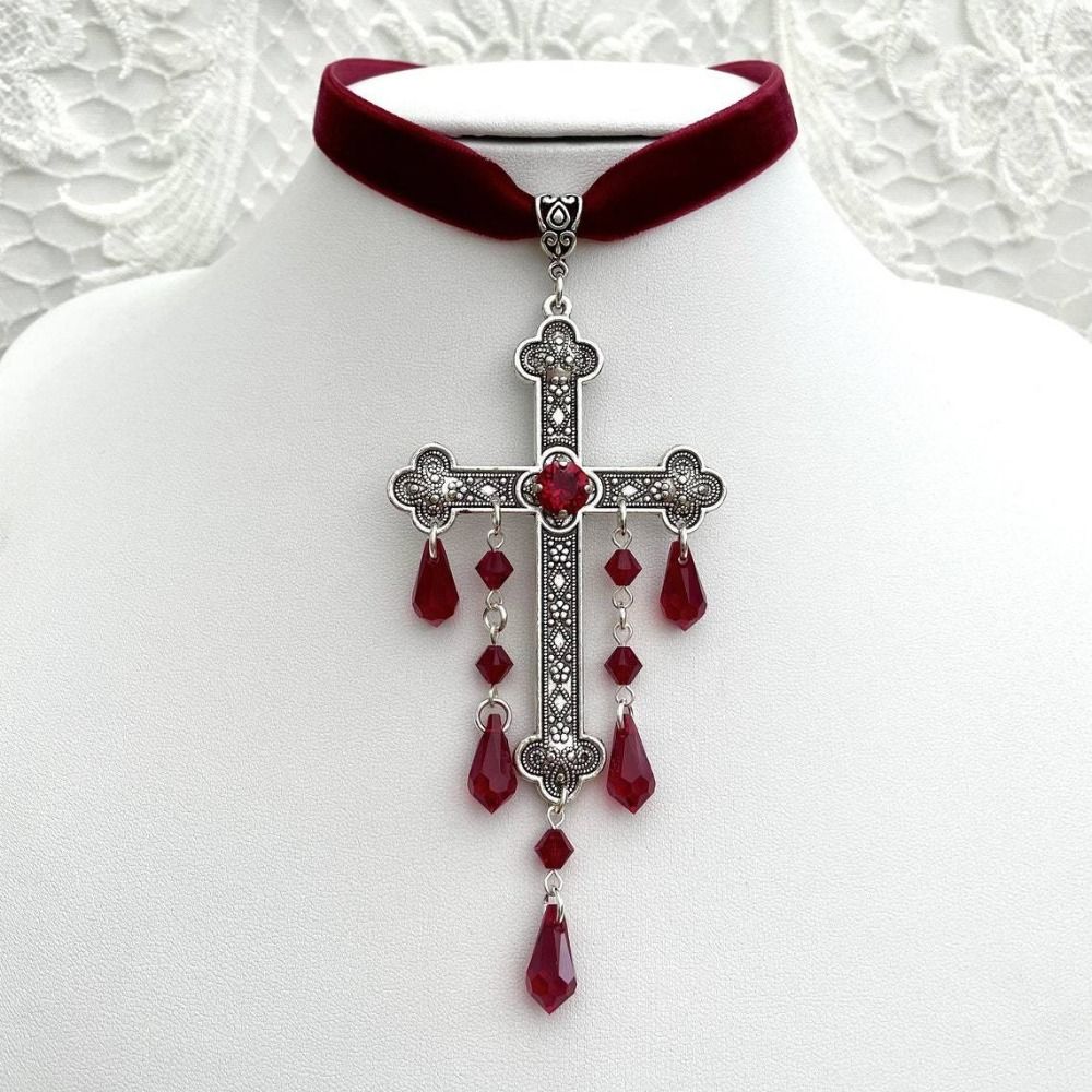 Retro Style Large Cross Pendan - Vintage Fashion Retro Outfit recension och pris