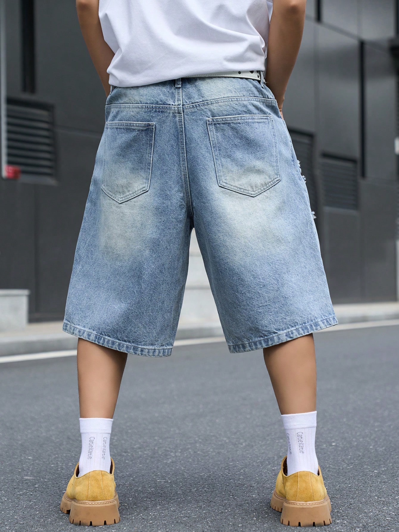 Men's Loose Fit Denim Bermuda  - Vintage Fashion Jeans recension och pris
