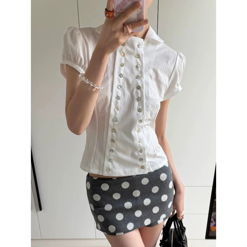 Y2K Japanese Vintage Blouse Pu - Vintage Fashion Japan recension och pris