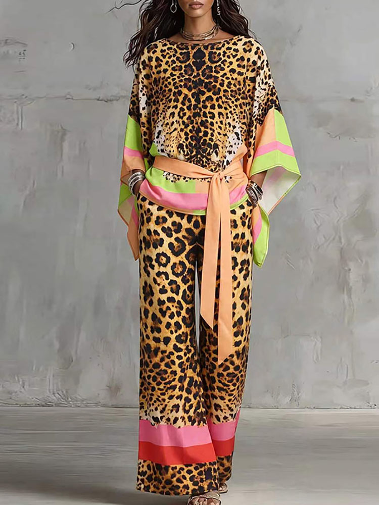 Retro Leopard Print Loose Summ - Vintage Fashion Retro Outfit recension och pris